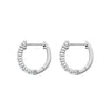 Memoire 14K White Gold Petite Double Row Diamond Huggies