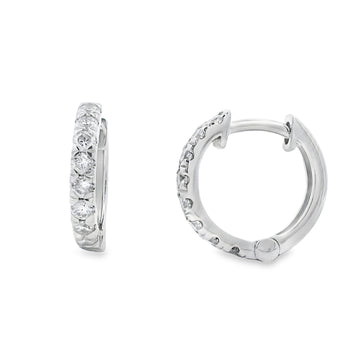 14K White Gold 1/3-Carat 12mm Diamond Huggies