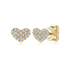 Gabriel & Co.14K Yellow Gold Heart Shaped Pave Diamond Studs