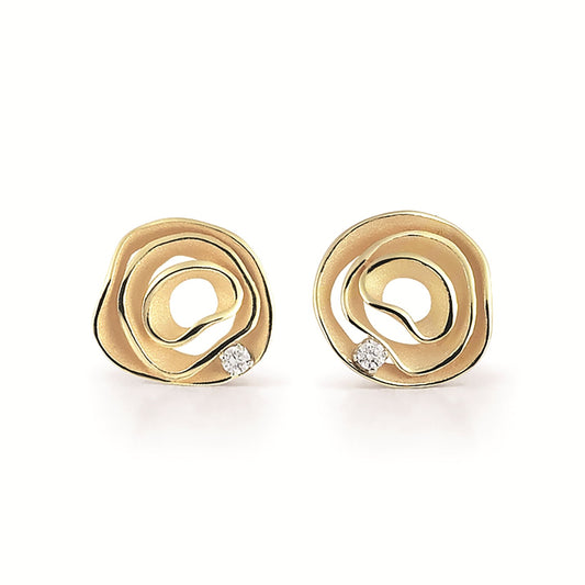 Cammilli 18K "Dune" Yellow Sunrise Gold Diamond Earrings