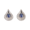 Cammilli 18K White Ice Gold "Premier Color" Earrings with 2 Pear Sapphires and Diamonds