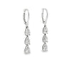 Norman Silverman 18K White Gold 2.5 Carat Pear Diamond Dangling Earrings
