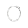 18K White Gold 2 Carat Diamond Hoops 25x21mm