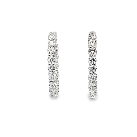 18K White Gold 4.91 Carat Diamond Hoops 30x25mm