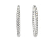 18K White Gold Diamond Hoops 27mm