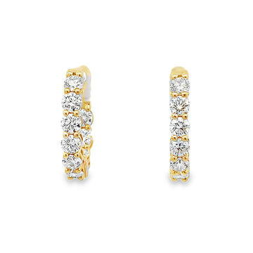 18K Yellow Gold 2.35 Carat Diamond Hoops