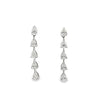 18K White Gold Pear Diamond Dangling Earrings