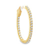 18K Yellow Gold Diamond Oval Hoop Earrings