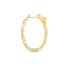 18K Yellow Gold Diamond Oval Hoop Earrings