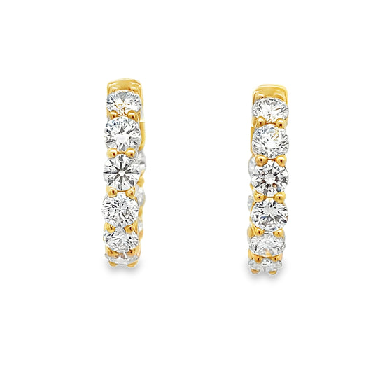 18K Yellow Gold 4-3/4 Carat Diamond Hoops