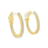 18K Yellow Gold 1/2 Carat Diamond Hoops