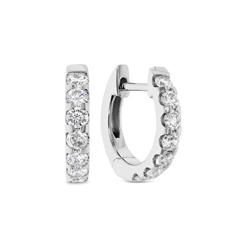 Memoire 18K White Gold 1/2 Carat Diamond Huggies