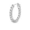18K White Gold Diamond Hoop Earrings
