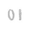 18K White Gold Diamond Hoop Earrings