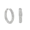18K White Gold Diamond Hoop Earrings