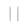 18K White Gold Elongated Oval Diamond Hoop Earrings