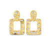 18K Yellow Gold Burnished Diamond Geometric Dangling Earrings