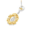 18K Two-Tone Fancy Diamond Dangling Earrings
