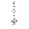 Roberto Coin 18K White Gold Love in Verona Pave Diamond Triple Flower Dangle Earrings