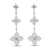 Roberto Coin 18K White Gold Love in Verona Pave Diamond Triple Flower Dangle Earrings