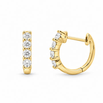 14K Yellow Gold Diamond Huggies