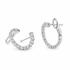 14K White Gold Circular Graduating Diamond Earrings