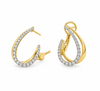 14K Two-Tone Graduating Diamond Earrings with Lever Closure