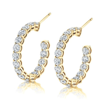 Norman Silverman 18K Yellow Gold Diamond Hoops