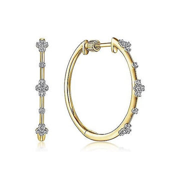 Gabriel & Co. 14K Yellow Gold Diamond Accent Hoop Earrings