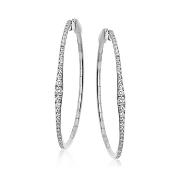 Simon G 18K White Gold Diamond Hoops