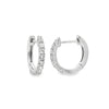 14K White Gold 12mm Diamond Huggie Earrings
