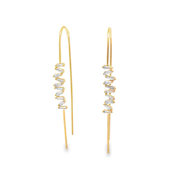 18K Yellow Gold Diamond Threader Earrings