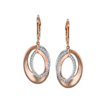 Simon G. 18K White & Rose Gold Diamond Twist Earrings