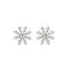 Damaso 18K White Gold Small Diamond Flower Studs