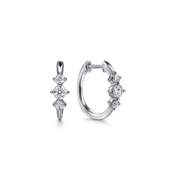 Gabriel & Co. 14K White Gold Lusso Diamond Accent Huggies