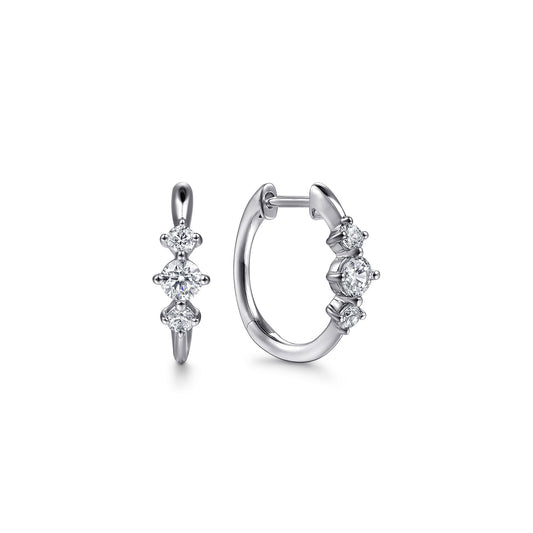 Gabriel & Co. 14K White Gold Lusso Diamond Accent Huggies