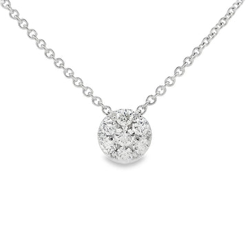 14K White Gold 1/3-Carat Diamond Cluster Slide Pendant