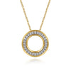 Gabriel & Co. 14K Yellow and White Gold Diamond Circle Pendant