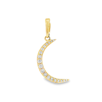 Rudolf Friedmann 14K Yellow Gold Diamond Moon Pendant