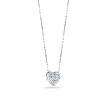 Roberto Coin 18K White Gold Tiny Treasures Puffed Diamond Heart Pendant