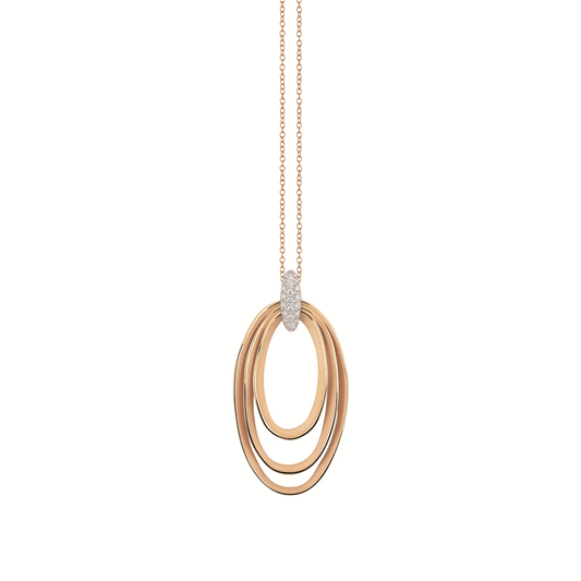 Cammilli 18K "Dune Chic Pave" Orange Apricot Gold Diamond Pendant with Round Diamonds