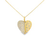 18K Yellow Gold Diamond Heart Pendant 22mm