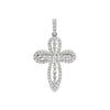 18K White Gold Diamond Cross Pendant