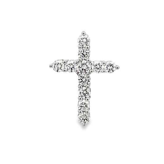 18K White Gold 0.5 Carat Diamond Cross Pendant