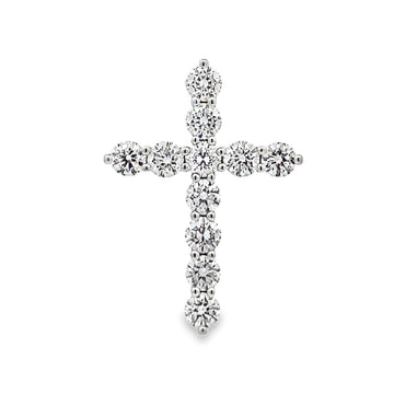 18K White Gold Diamond Cross Pendant