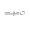 18K White Gold Thin Diamond Cross Pendant