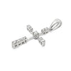 18K White Gold Thin Diamond Cross Pendant