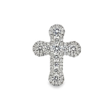 18K White Gold Diamond Cross Slide Pendant