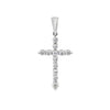 18K White Gold Diamond Cross Pendant