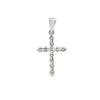 18K White Gold Diamond Cross Pendan